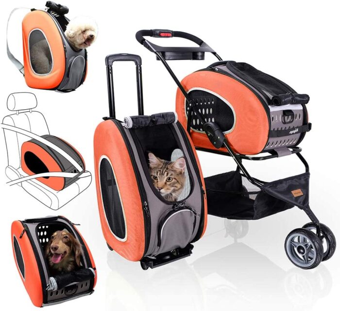 EVA 5in1 Stroller and Carrier for Small Dog, Cats and Rabbits