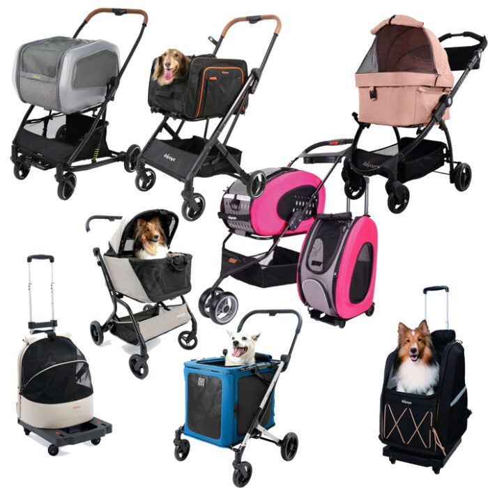 pet stroller with collapsible carrier